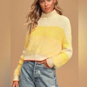 Free People Sunbrite Mock Neck Sweater Size L